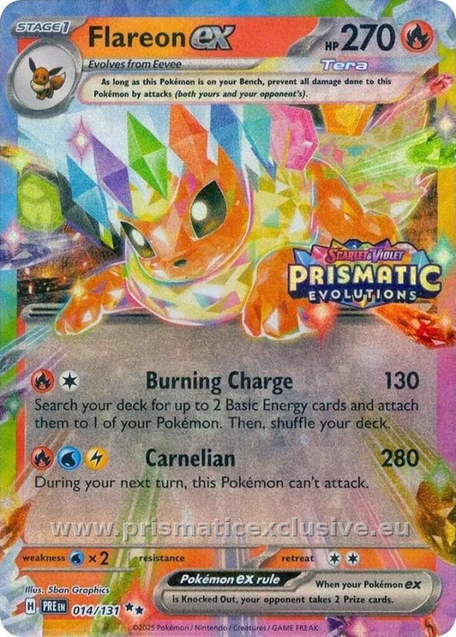 Flareon ex Prismatic stamp card