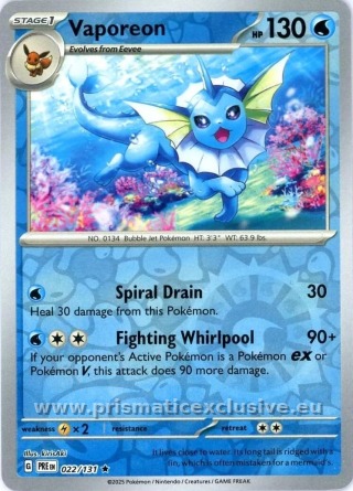 Vaporeon Reverse Holo card