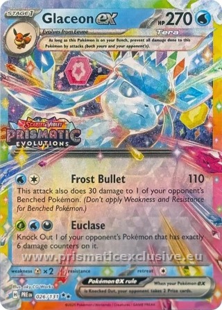 Glaceon ex Prismatic Stamp card