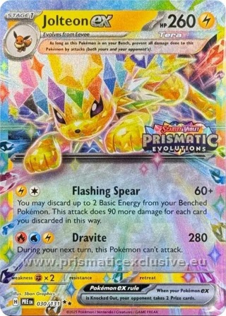 Jolteon ex Prismatic Stamp card