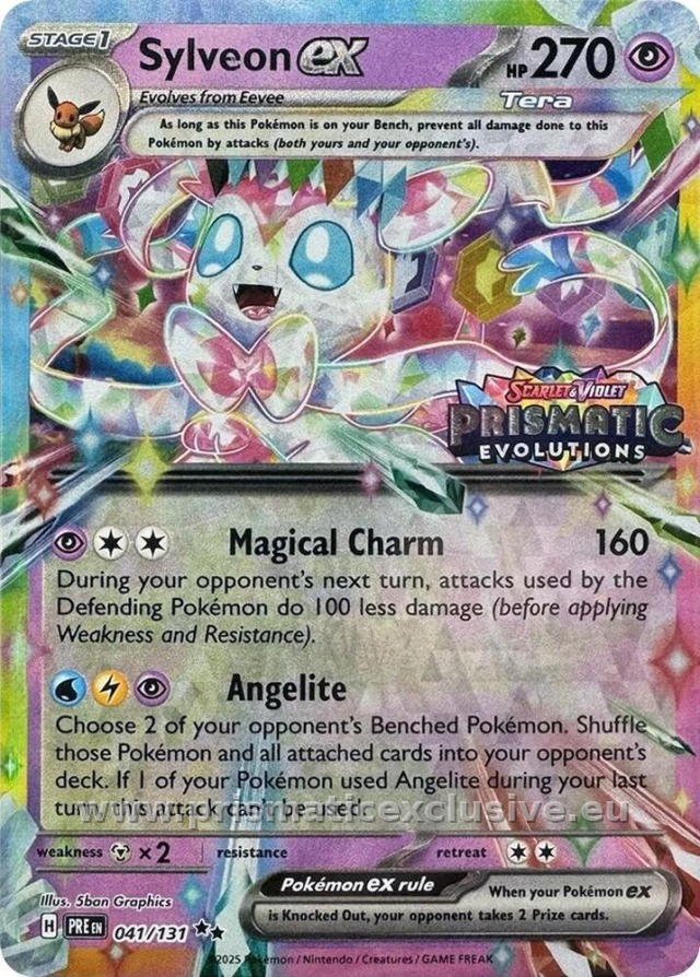 Sylveon ex Prismatic stamp card