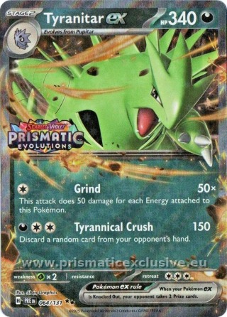 Tyranitar ex Prismatic Stamp card