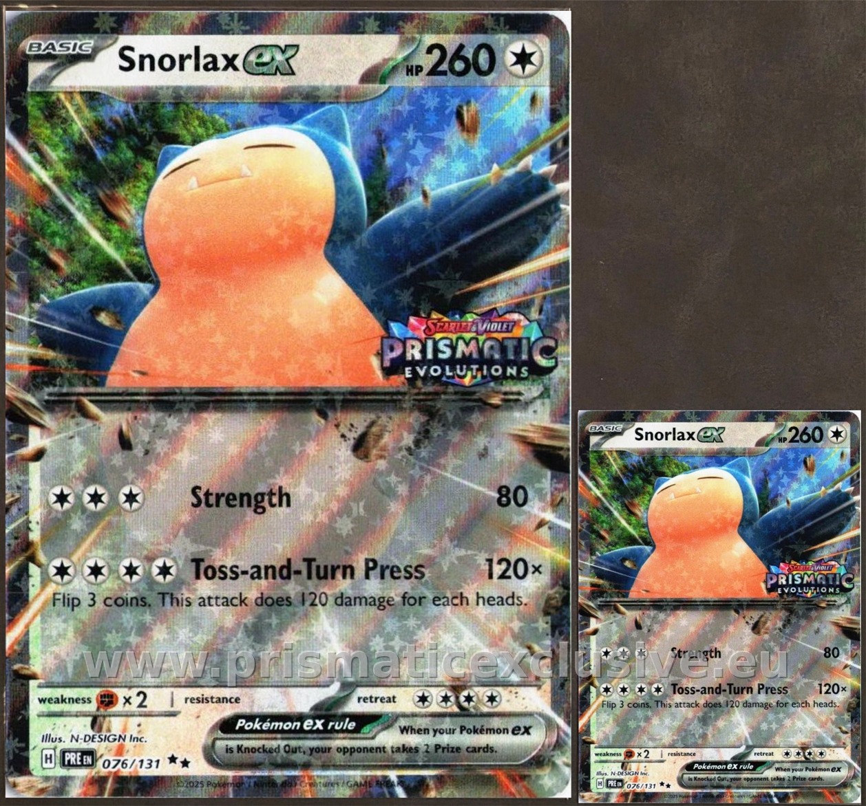 Snorlax ex Jumbo — Prismatic stamp card