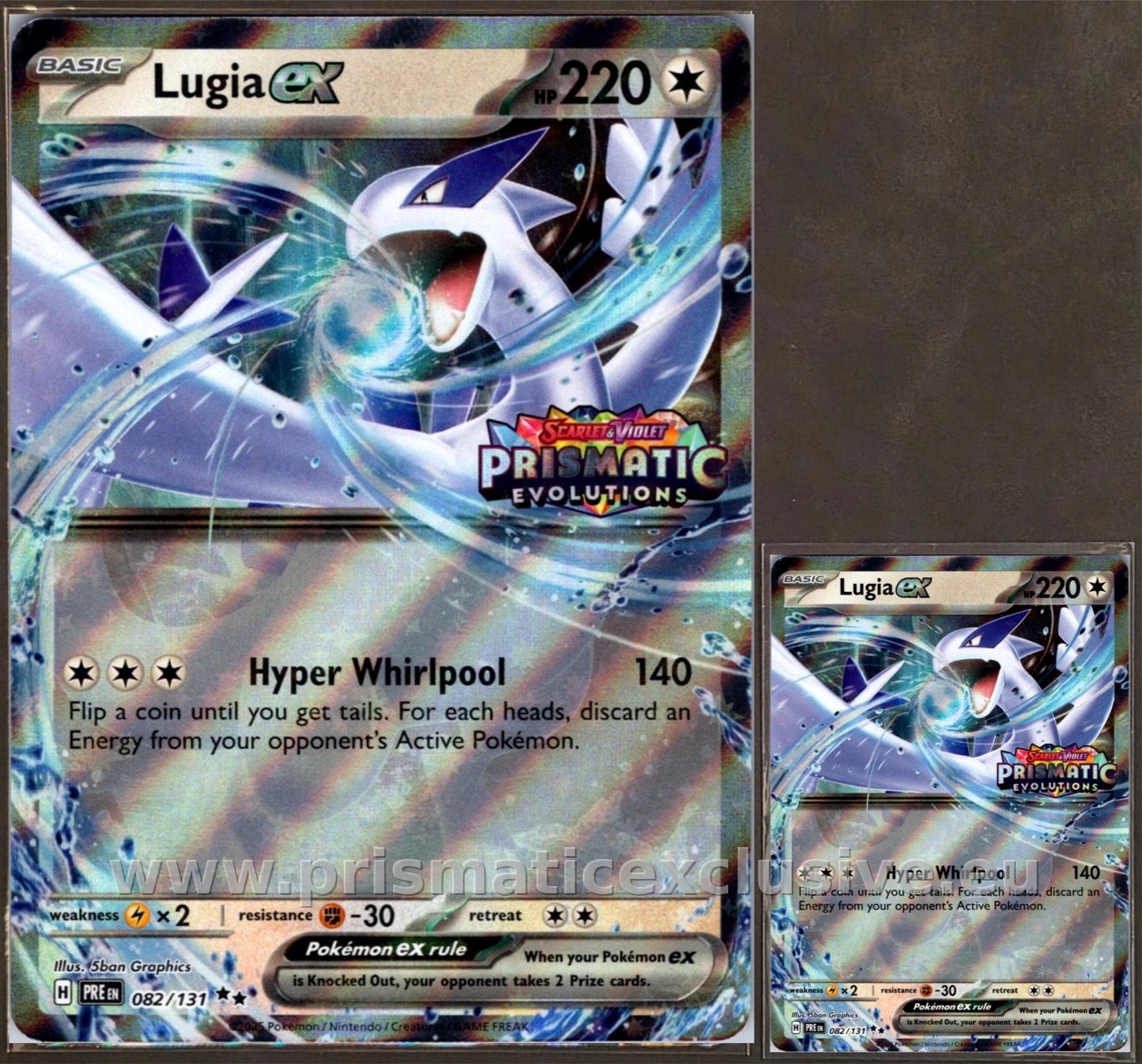 Lugia ex Jumbo — Prismatic stamp right card