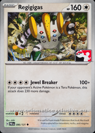 Regigigas Prize Pack non-holo card